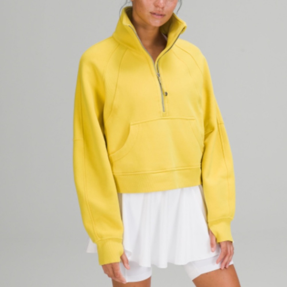 Lululemon Scuba Oversized Funnel Neck Half Zip - M/L in Soleil